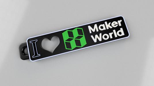 I Love Maker World - Keychain