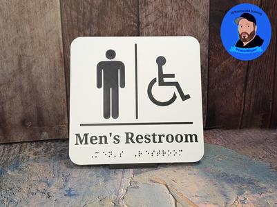 Men's Restroom / Bathroom / Toilet Sign Braille V2
