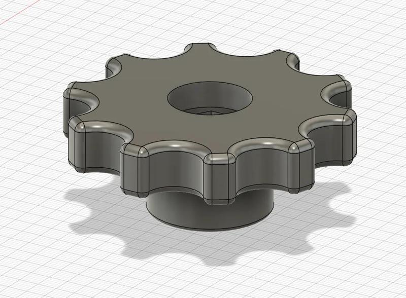 Tough hand knob for M8 nuts - enlarged   