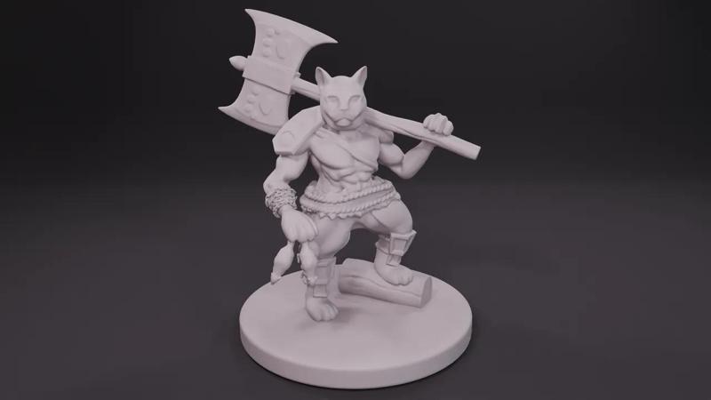 Cat barbarian/warrior/fighter   