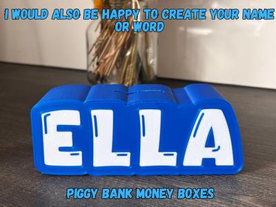 piggy bank, personalized Name money boxes Ella