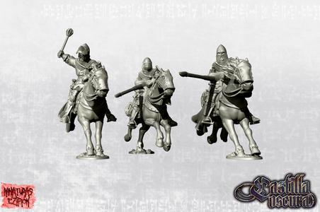  Knights charging on warhorse - Late 14th Century - Western Europe 