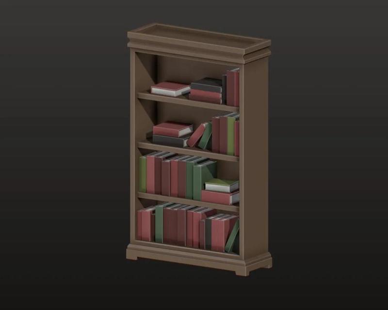 Simple Bookcase – Fantasy Furniture Miniature   