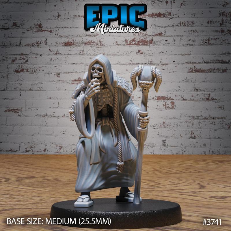 Eastern Skeleton Army Necromancer / Evil Undead Wizard / Zombie Sorcerer / Walking Dead / Graveyard Encounter