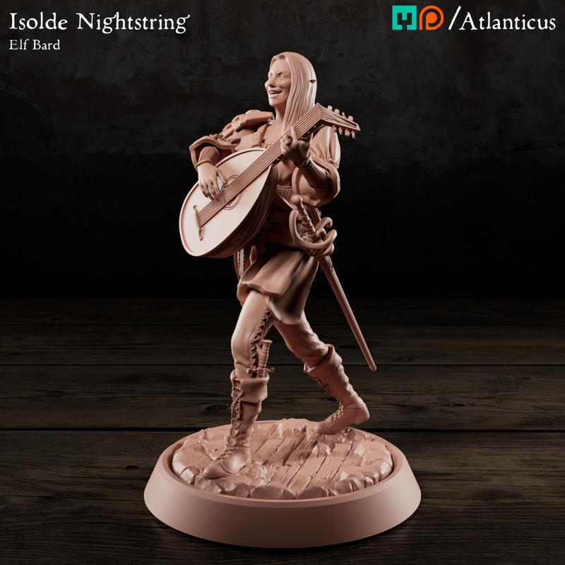 Female Elf Bard - Isolde Nightstring - Lute
