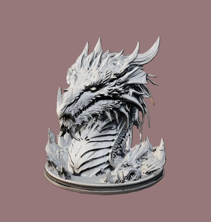 Fiery Dragon Bust