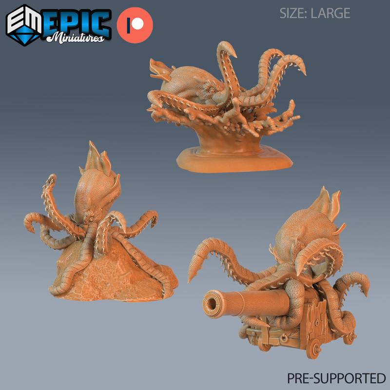 Killer Octopus Set / Tentacle Beast / Underwater Animal / Water Monster / Sea Creature / Ocean Encounter