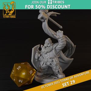 Dwarf Male Paladin - RPG Hero Character D&D 5e - Titans of Adventure Set 29