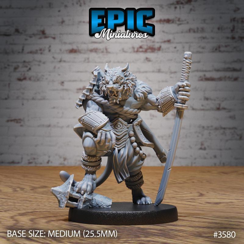 Tiger Folk Samurai / Predator Cat / Catfolk / Feline Beast / Sword Master Animal / Shaolin Warrior / Iron Fist Encounter