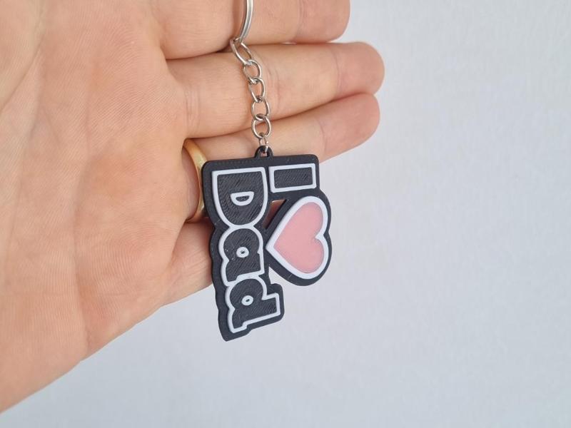 I LOVE DAD Key Chain - Key Ring