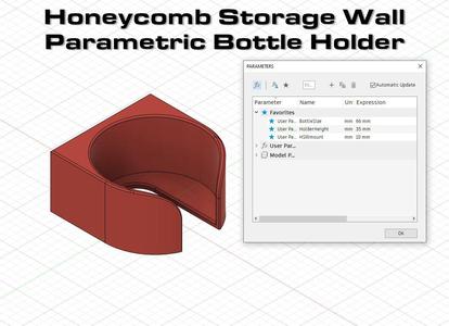 HSW - Parametric Bottle Holder for Honeycomb storage wall