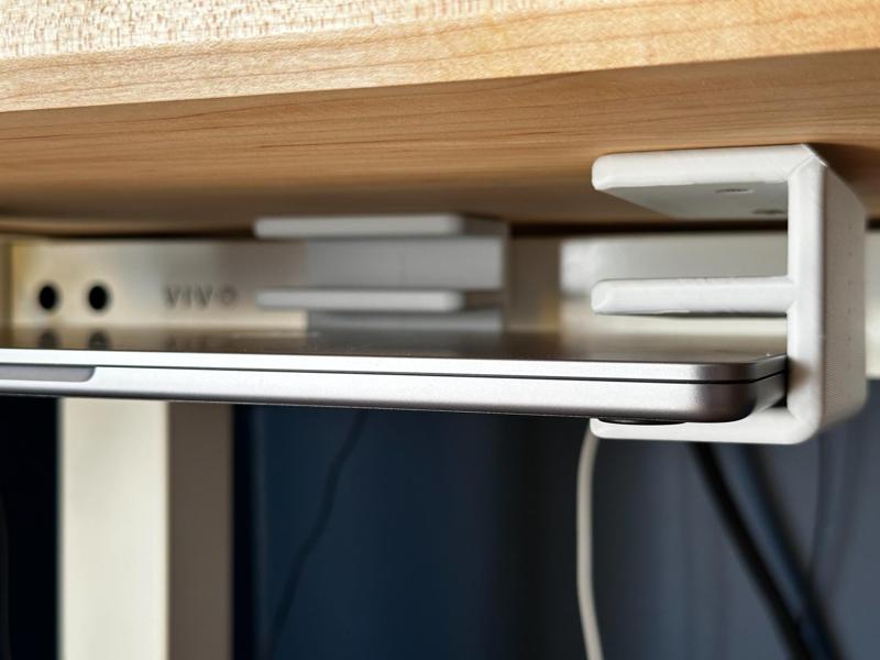 Under-desk laptop holder