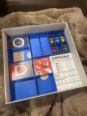 Downforce board game trays.
