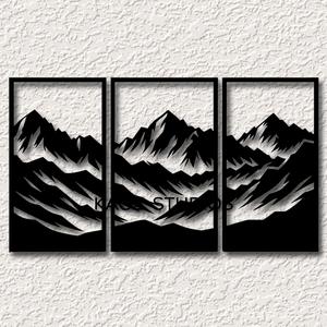 PANEL SET 3 mountains wall art SCENERY wall decor scene decoration