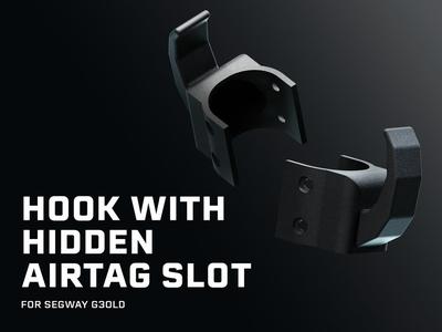 Hook with Hidden AirTag Slot - Segway G30LD 