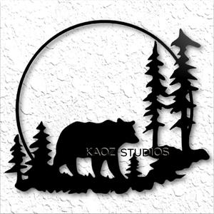 Bear in the Forest Wildlife nature scenery wall art