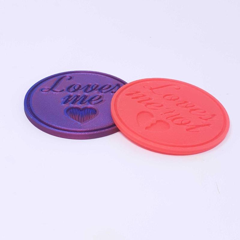 Amour coin - Loves flip! Loves me OR Loves me not! Lucky coin!