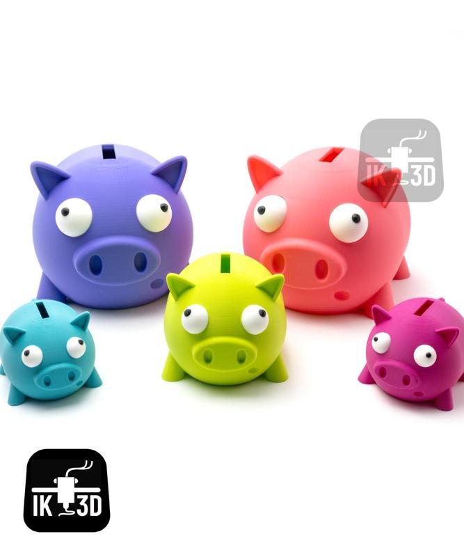 Piggy Money Bank / Multiparts / No Supports / 3MF