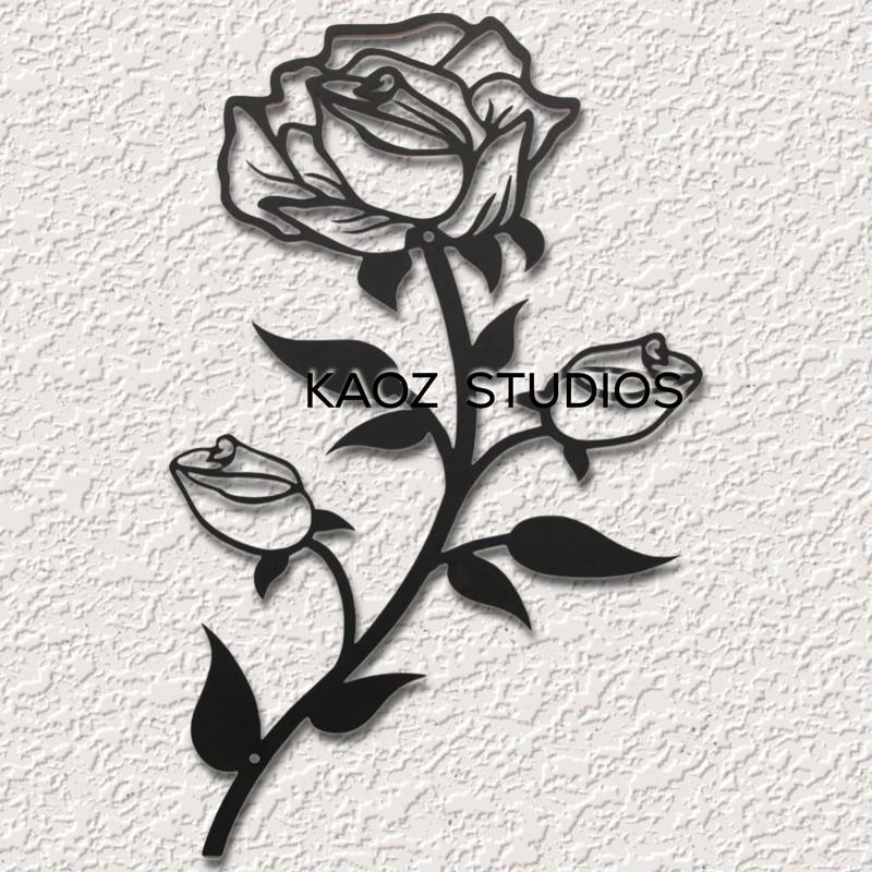long stem rose wall art flower decor floral decoration