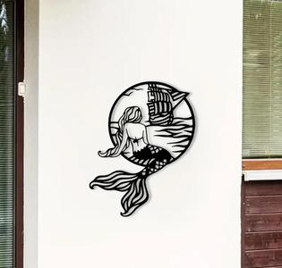 Mermaid and Sailboat Wall Art