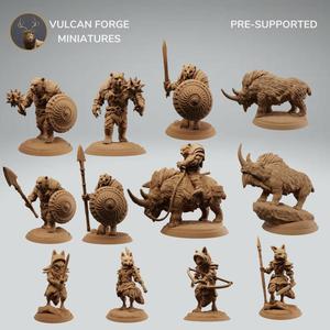Bearfolk, fox scouts and woolly rhino bundle - pre supported