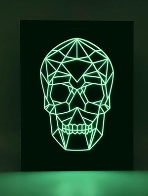 Geometric Glow-in-the-Dark Skull Halloween Decor!