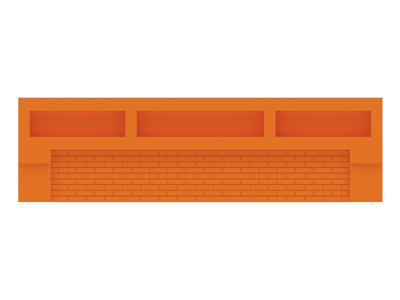 Scale Modular Masonry Building Rectangular Top