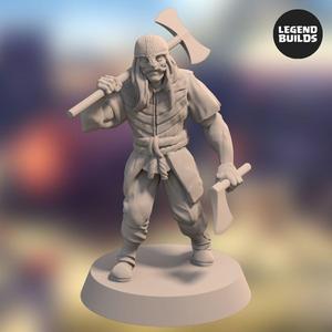Acenii Axe Warriors - Pose 1 - 3D printable miniature - STL file