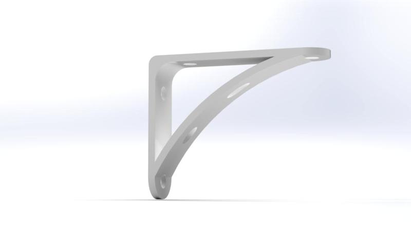 Escuadra 80 x 100mm nervio curvo