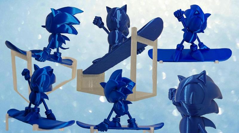 Sonic the Hedgehog Snowboard Statue Fan Art