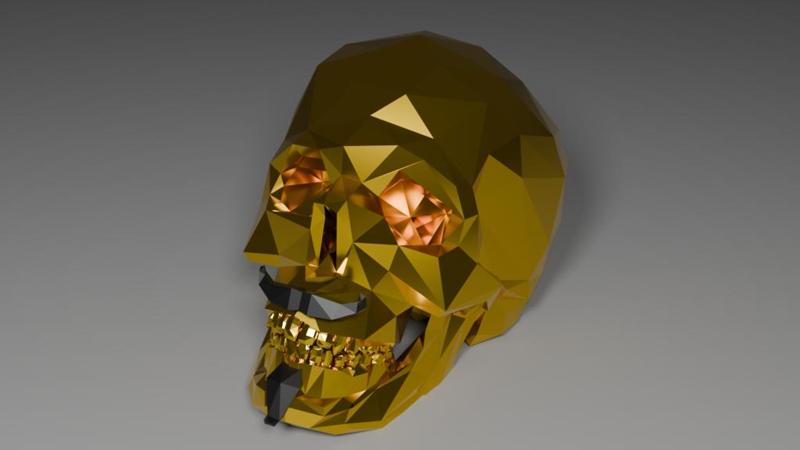 Low Poly Skull + Beard