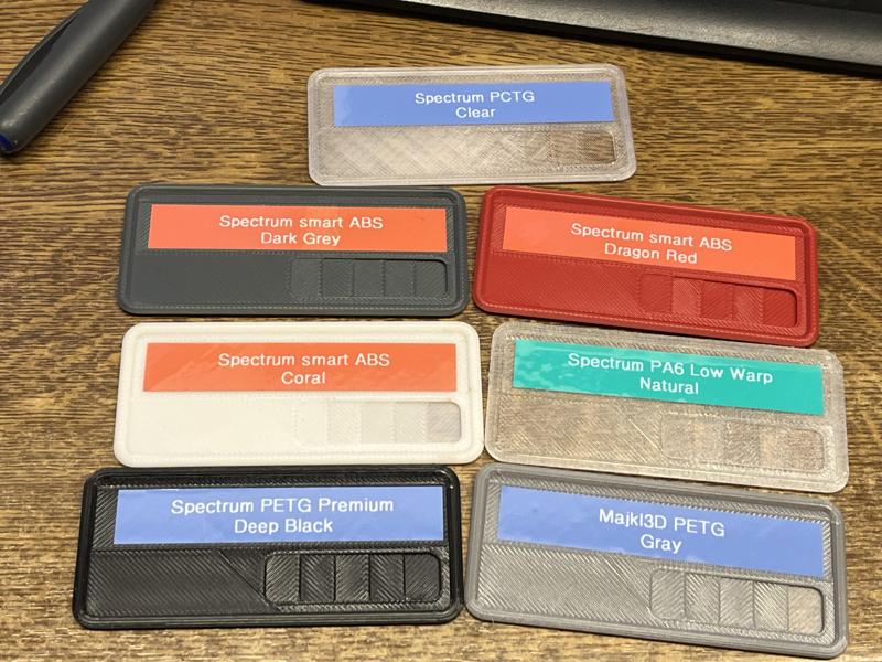 Filament sample with 13x74mm labeling area