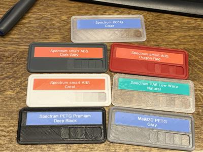 Filament sample with 13x74mm labeling area