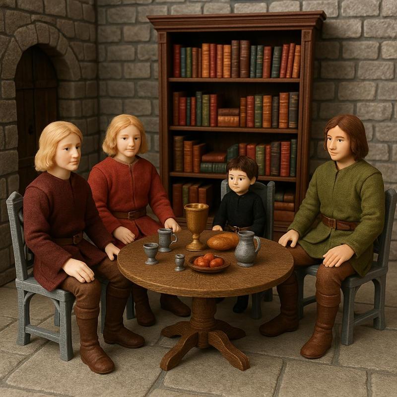 Chateau-fort médiéval au 1/12 eme - Partie 17 - la table des chevaliers