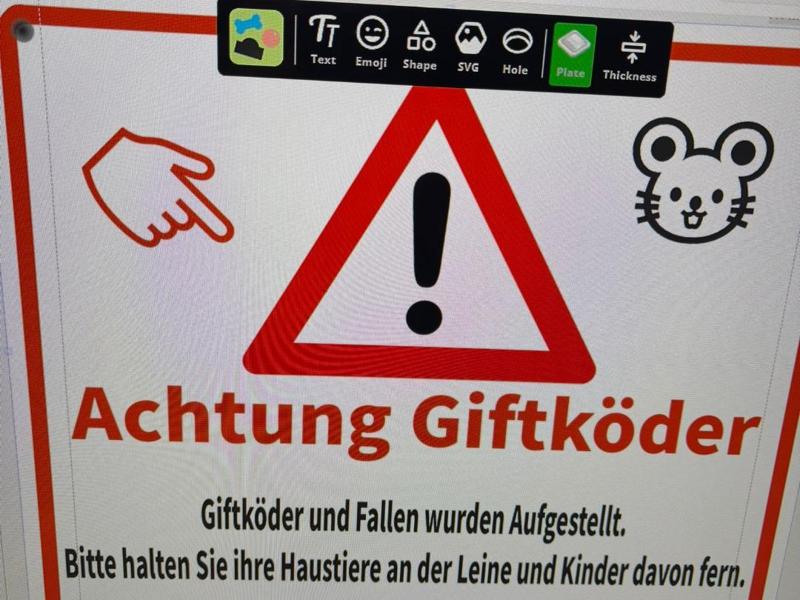 Warning sign,Poison bait