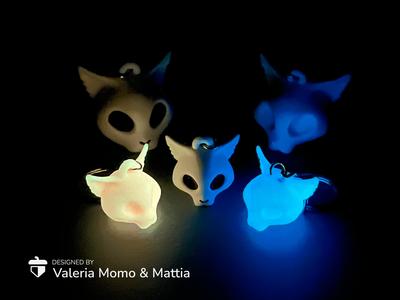 Skull Cat Keychain & Toy / different versions for Halloween