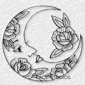 boho moon flower set mandala wall art bohemian decor