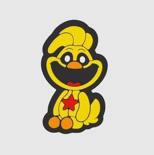 Chicken smiling Keychain, Refrigerator Magnet, and Wall Decor.