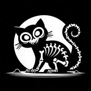 Coasters: Skeleton cat