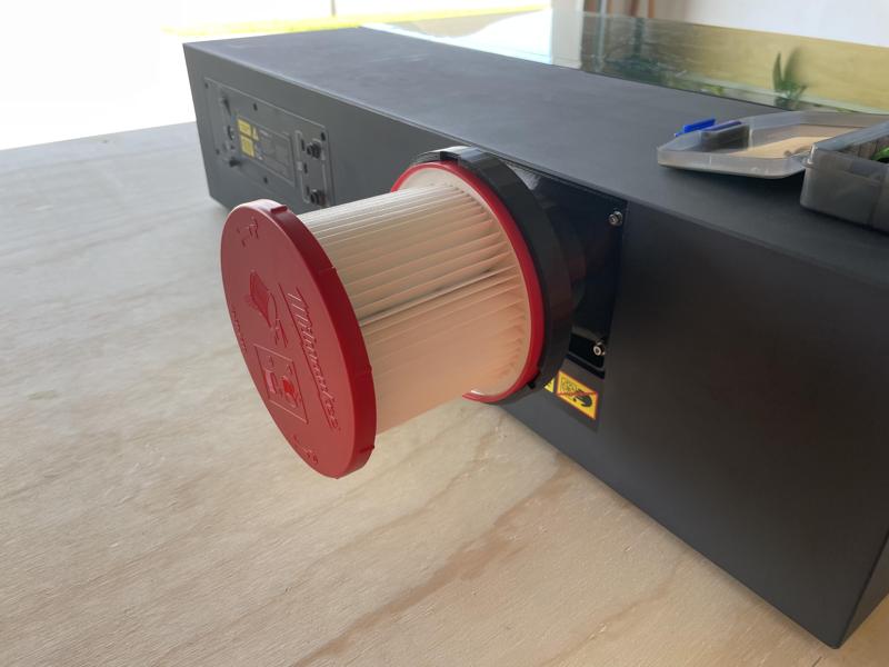 XTool S1 Exhaust to Milwaukee HEPA Filter