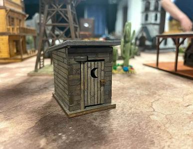 Wild West Outhouse for 28mm gaming (laser cut)