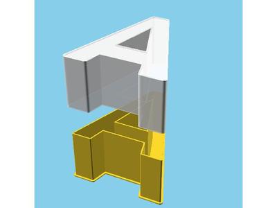 LATIN CAPITAL LETTER A, nestable box (v1)