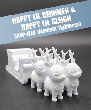Happy Lil Reindeer & Sleigh - Articulated Snap-Flex Fidget (Medium Tightness Joints)
