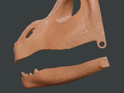 raptor type dino cosplay fur suit mask jaw