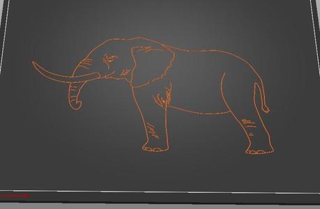 Tactile image: elephant (side)