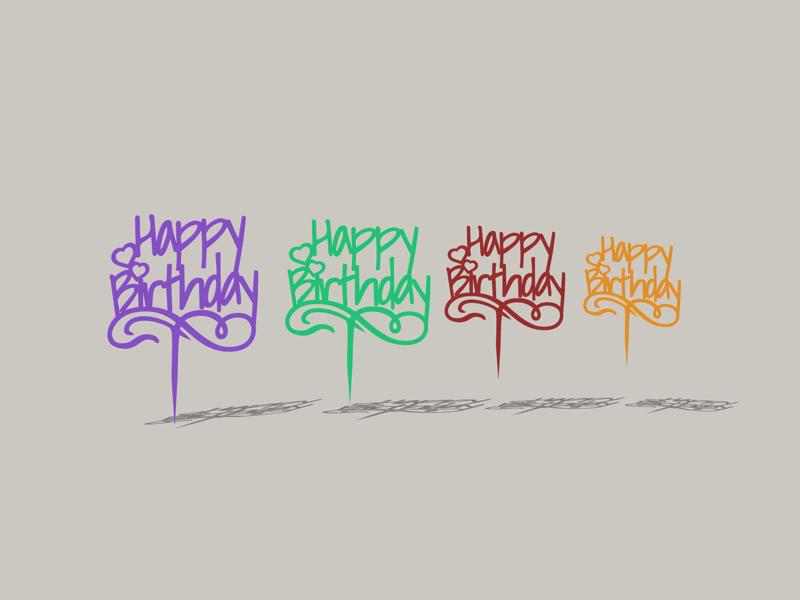 Happy Birthday Cake Topper in 4 Sizes