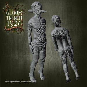 28mm Torture Victim Man on Spike Through Mouth - Gloom Trench 1926