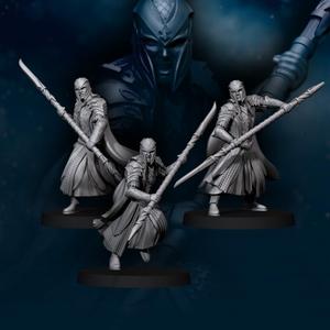 3x Armoured Wood Elf on foot - Halberd | Wood Elves | Fantasy