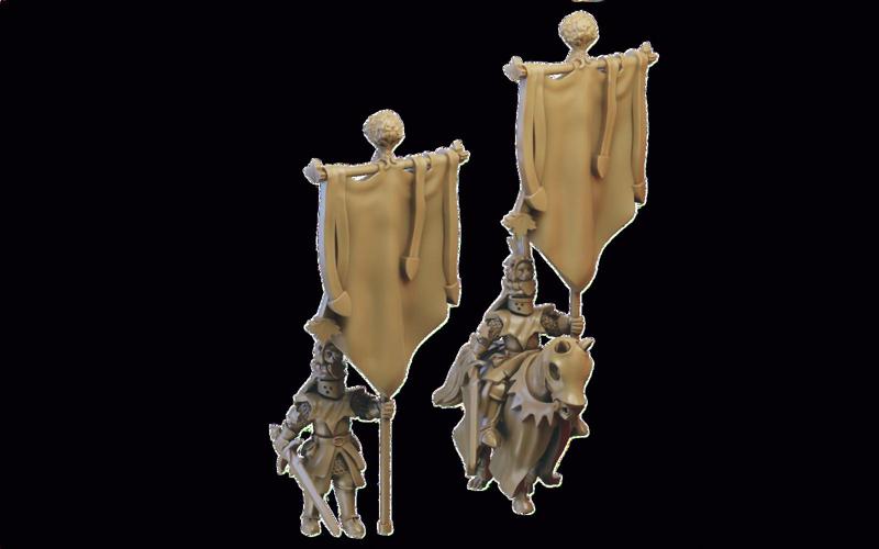 Battle Standard Bearer Miniature (32mm, modular)