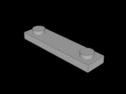 Lego Compatible (41740.dat) Plate  1 x  4 with Two Studs and Groove